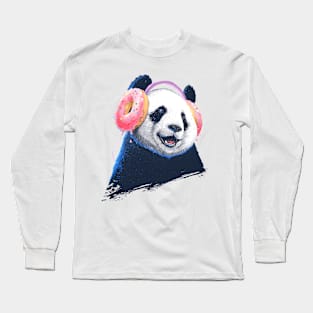 Panda in headphones Long Sleeve T-Shirt